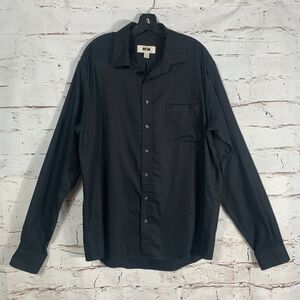 Joseph Abboud Black Egyptian Cotton Button Up Shirt 17.5 40 Long Sleeve Mens